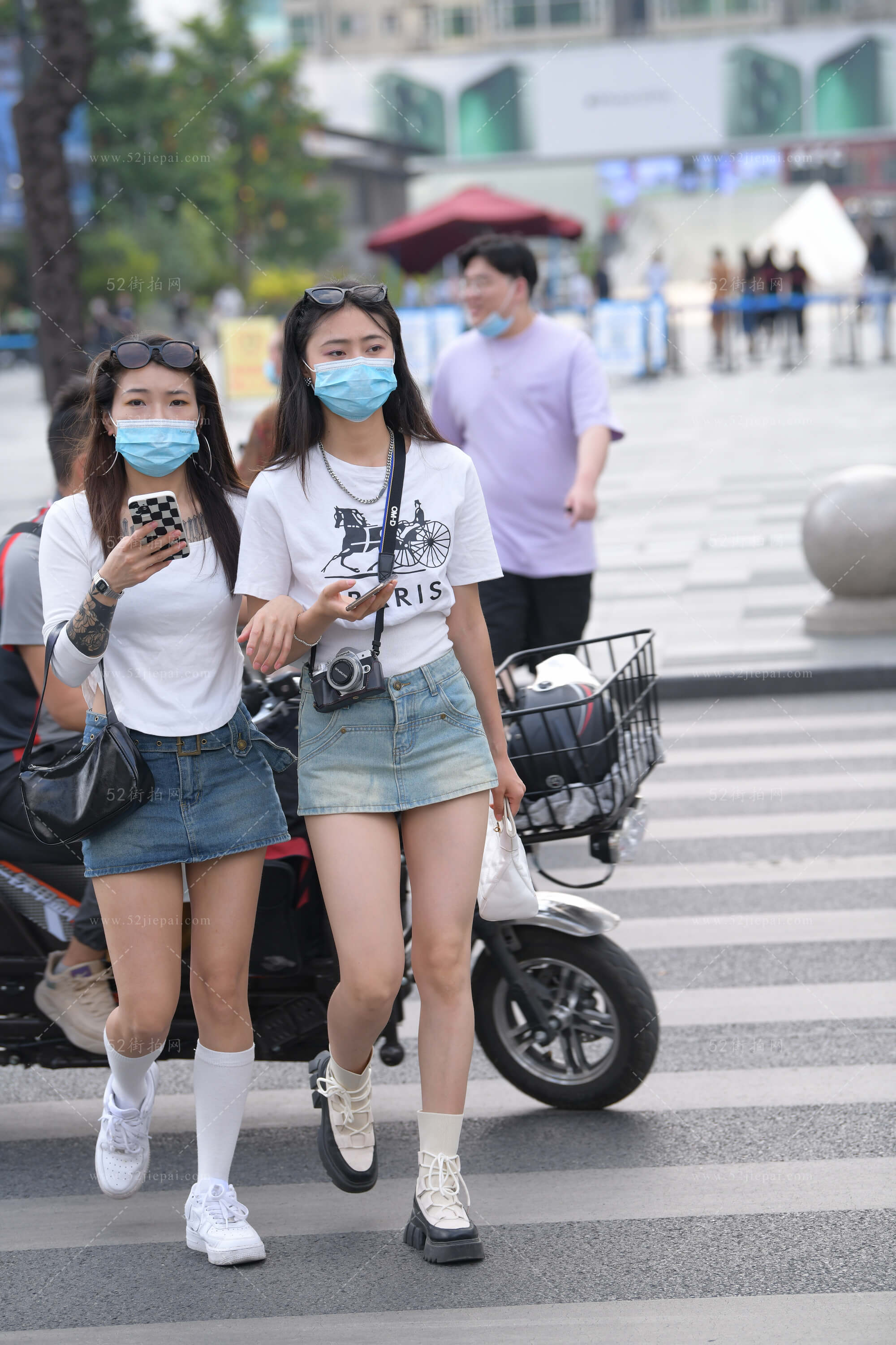街拍美图合集，高清付费图集（11）-姐姐白又白