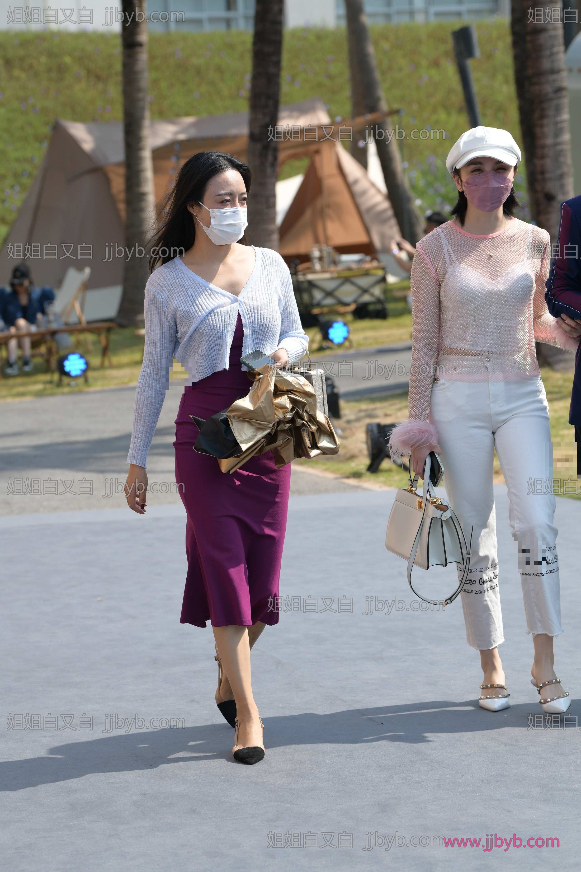 气质美图合集，摄影参考首选｜街拍美女·气质·紫色裙气质姐姐-姐姐白又白